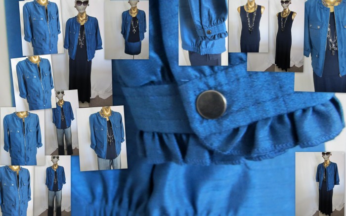 /></a></p> <p>The FAUX SHANTUNG JACKET above is A234416……………the color is……………………MIDNIGHT BLUE………………….This jacket is also trimmed with GUNMETAL colored hardware. In the photos above I have used the NAVY FEATHER JERSEY as layering pieces………the TANK, A233962, and the MAXI SKIRT, A233970………….I also have this photographed with the matching FAUX SHANTUNG SKIRT, A234433….for a soft and unconventional “suit Look”…………………..Many of you, I know will wear it with a tank or a white T- shirt and you favorite pair of slim leg jeans…….Now, that’s a fun HIGH/LOW look! Take a good look at all the details above and don’t forget to enlarge the pictures by clicking on them once to reduce it, and then clicking once more to get a super large picture…….scroll down for one last collage……………………………..enjoy…..much Love…….Louis</p> </div>