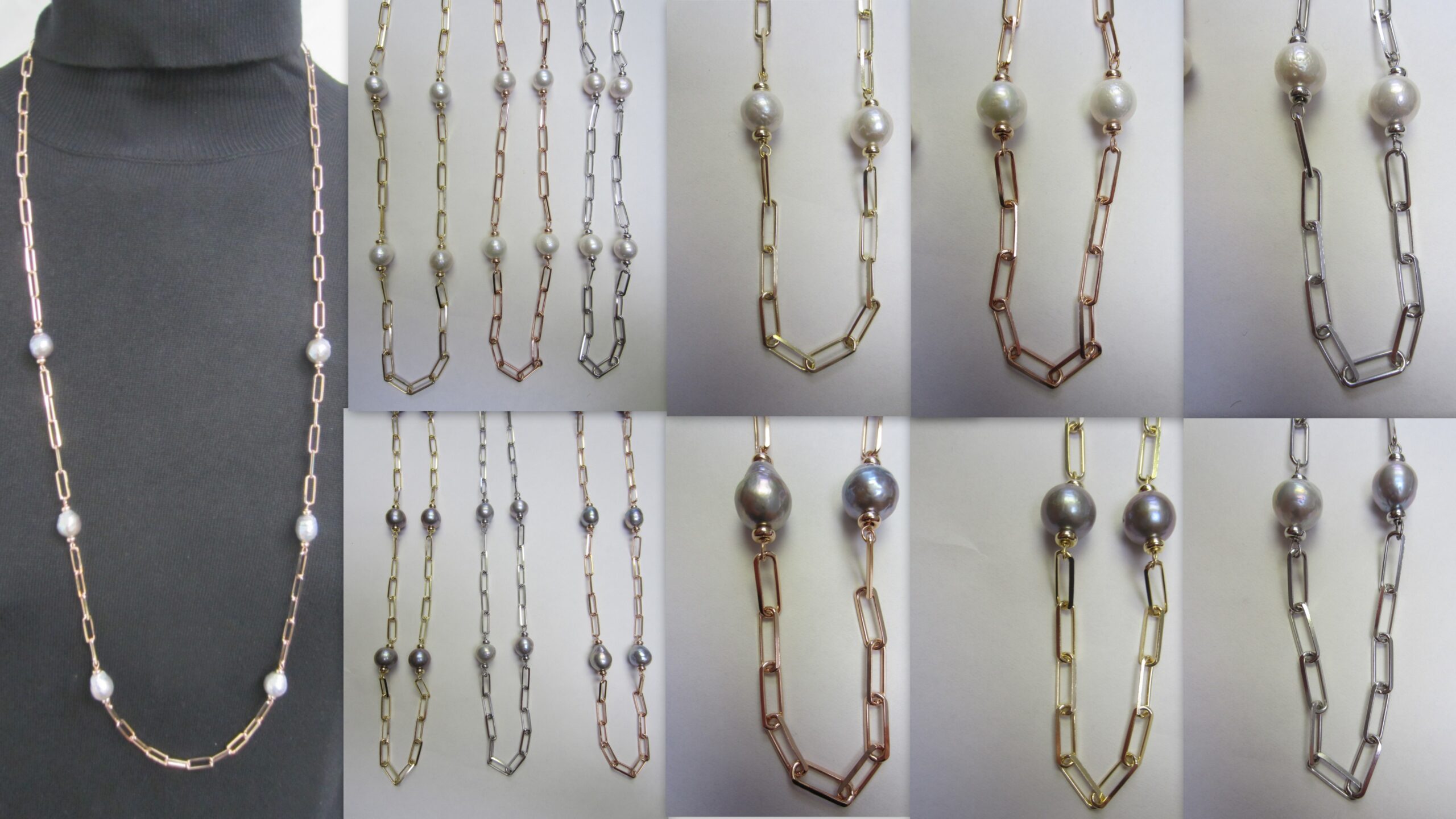 Louis Dell'Olio Perla Moderna Bronze Ming Pearl Station Necklace